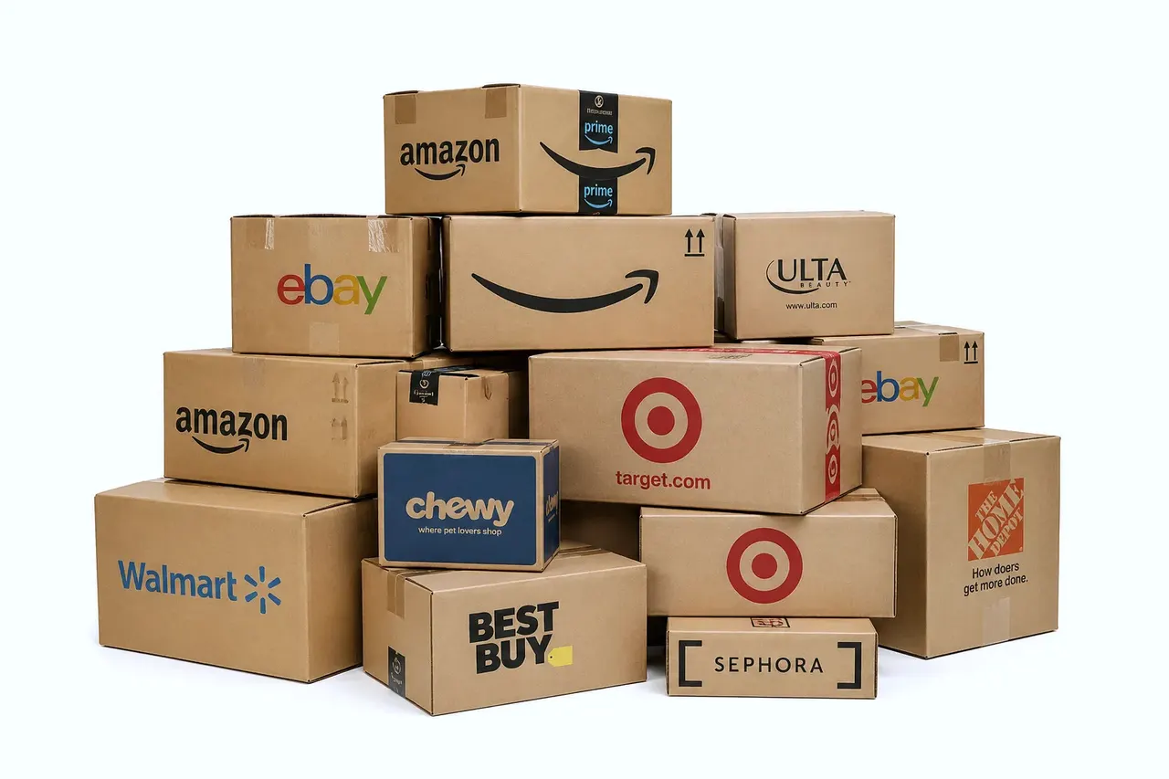Paquetes de tiendas en línea apilados, listos para consolidarse y viajar a Nicaragua